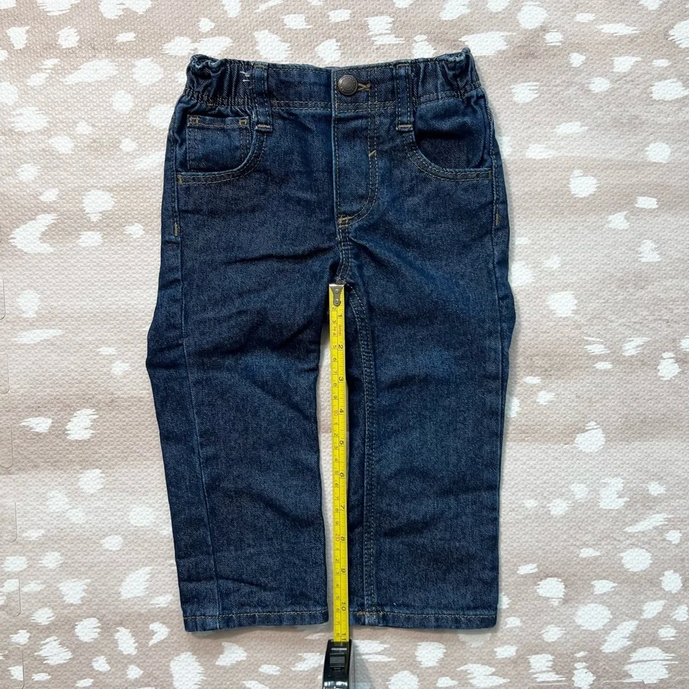 Straight Leg Dark Wash Jeans for Toddler Girls or Boys - Picture 4 of 7